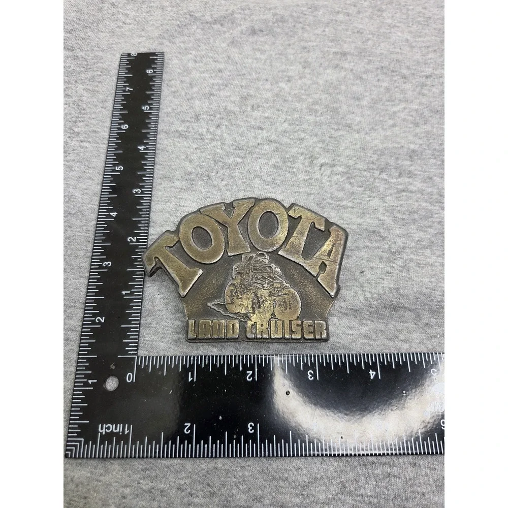 Rare Vintage Antique Solid Brass Toyota Land Cruiser Heavy Belt Buckle Mens